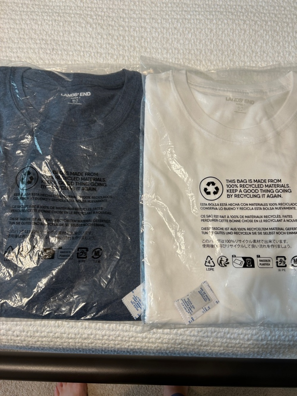Lands' End Men’s Short-Sleeve Tee - Blue and White (2)